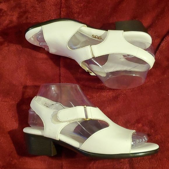 SAS Suntimer Comfort Cushioned Heeled Sandals White Size 6½‎ N Narrow - Picture 6 of 9